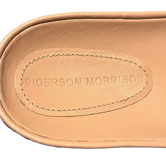 Leather Woven Blush and White Sigerson Morrison Aoven Slip on Slide Sandals - Picture 7 of 13